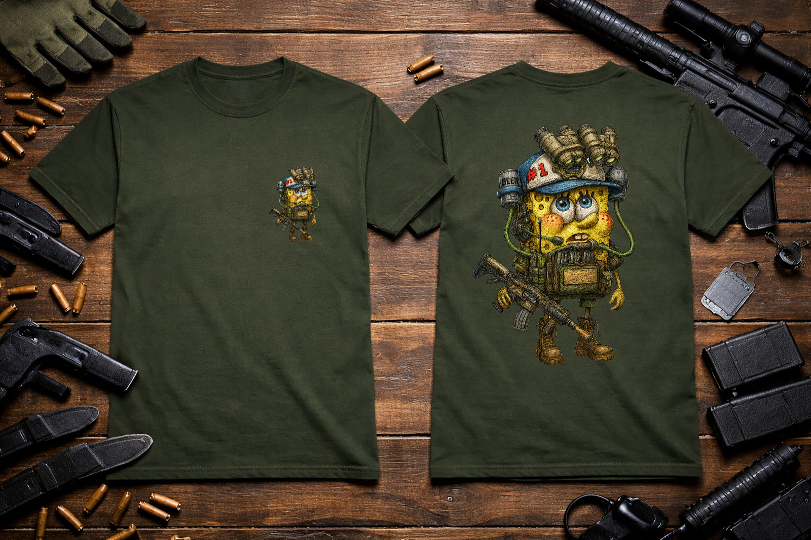SpongeBob SquarePants Military Ops - T-Shirt Heavyweight Small thru 5XL gallery