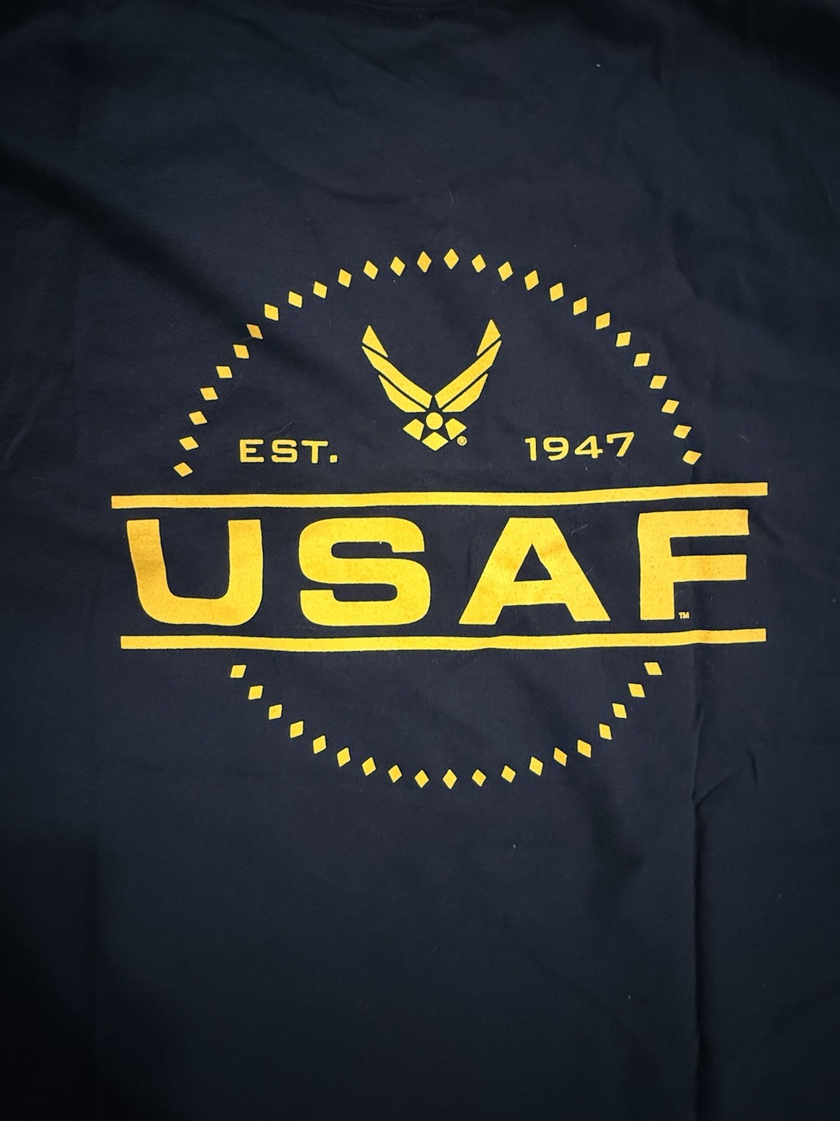 United States Air Force “USAF EST 1947” Military Logo Black T Shirt Tee - Sz L gallery