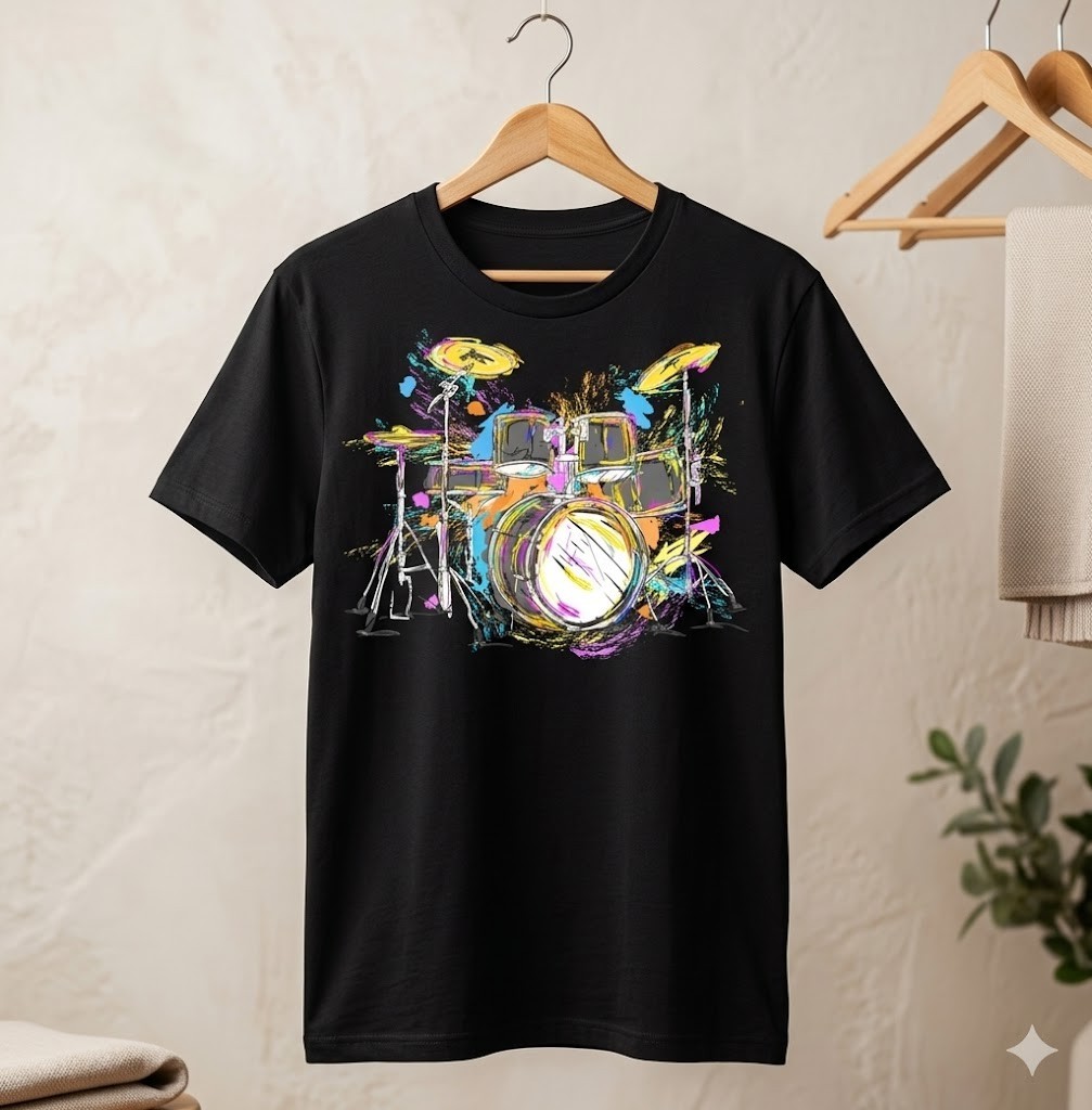 Abstract Art Drums Musician Music Band Throne Noose T-Shirt – H022