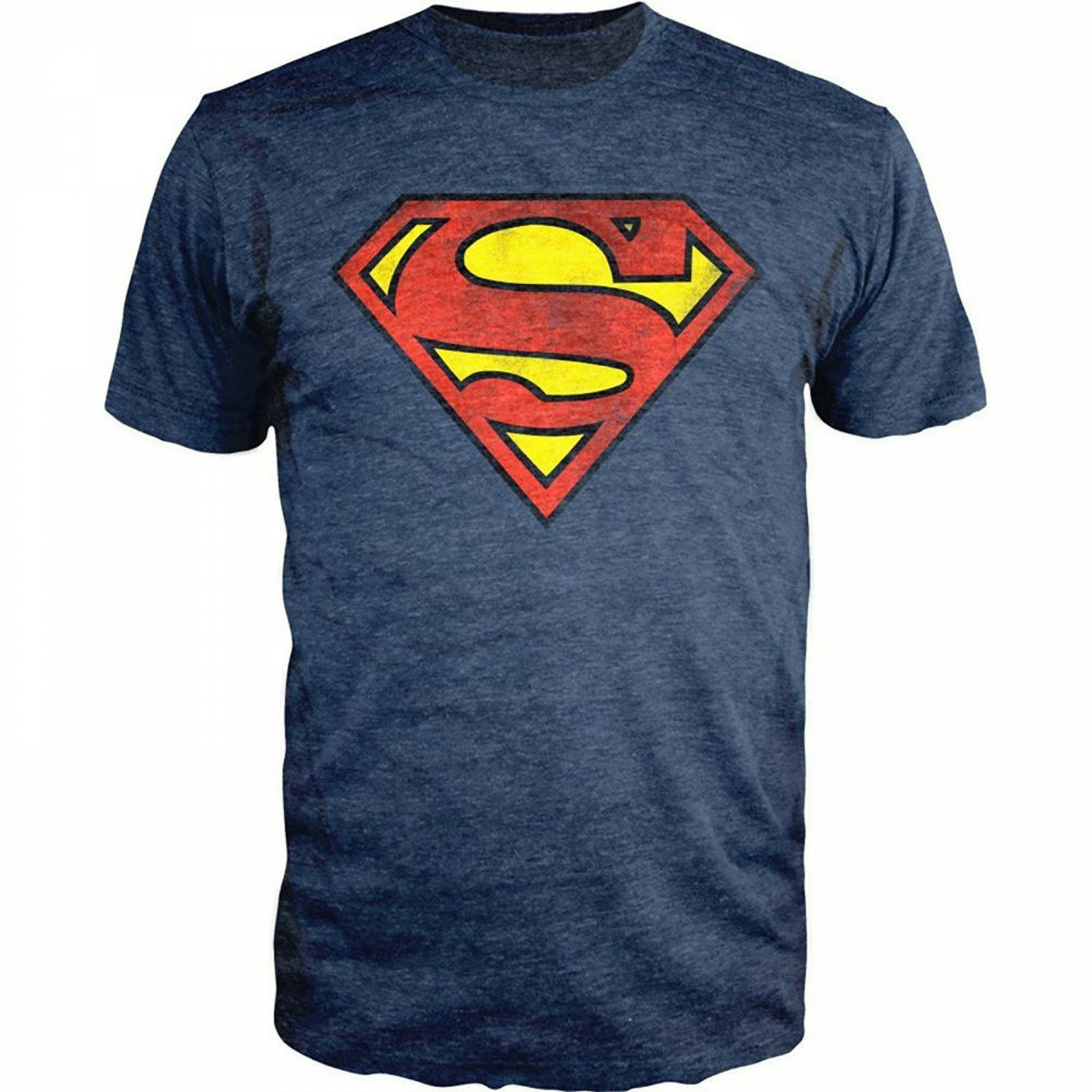 DC Comics Superman Logo Navy Heather T-Shirt Blue gallery