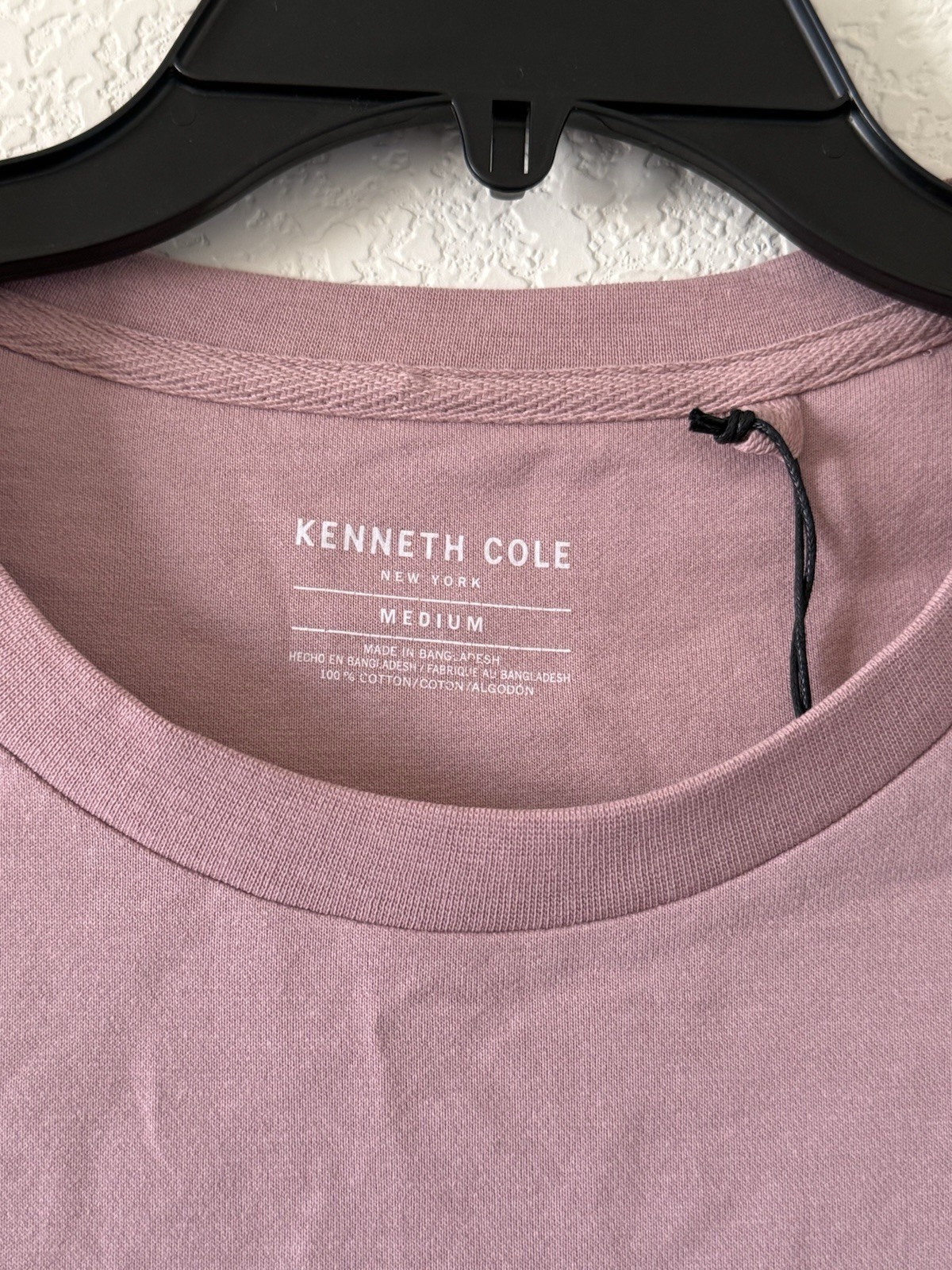 Kenneth Cole Medium 100% Cotton Mauve Knit Pocket Spring T-Shirt NWT $49 gallery