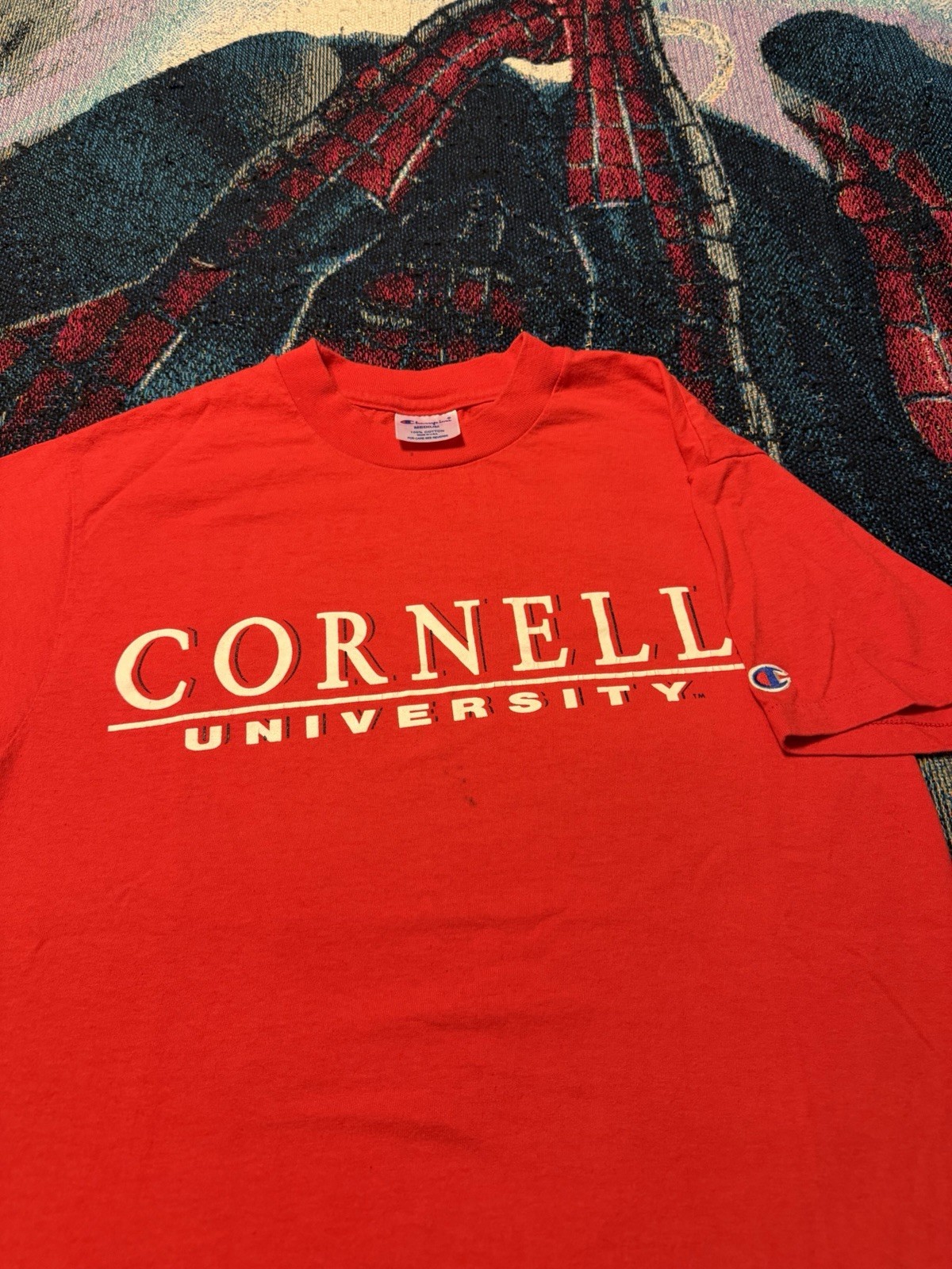 Vintage 90s Cornell University College School Shirt Men’s M Champion Preppy Red