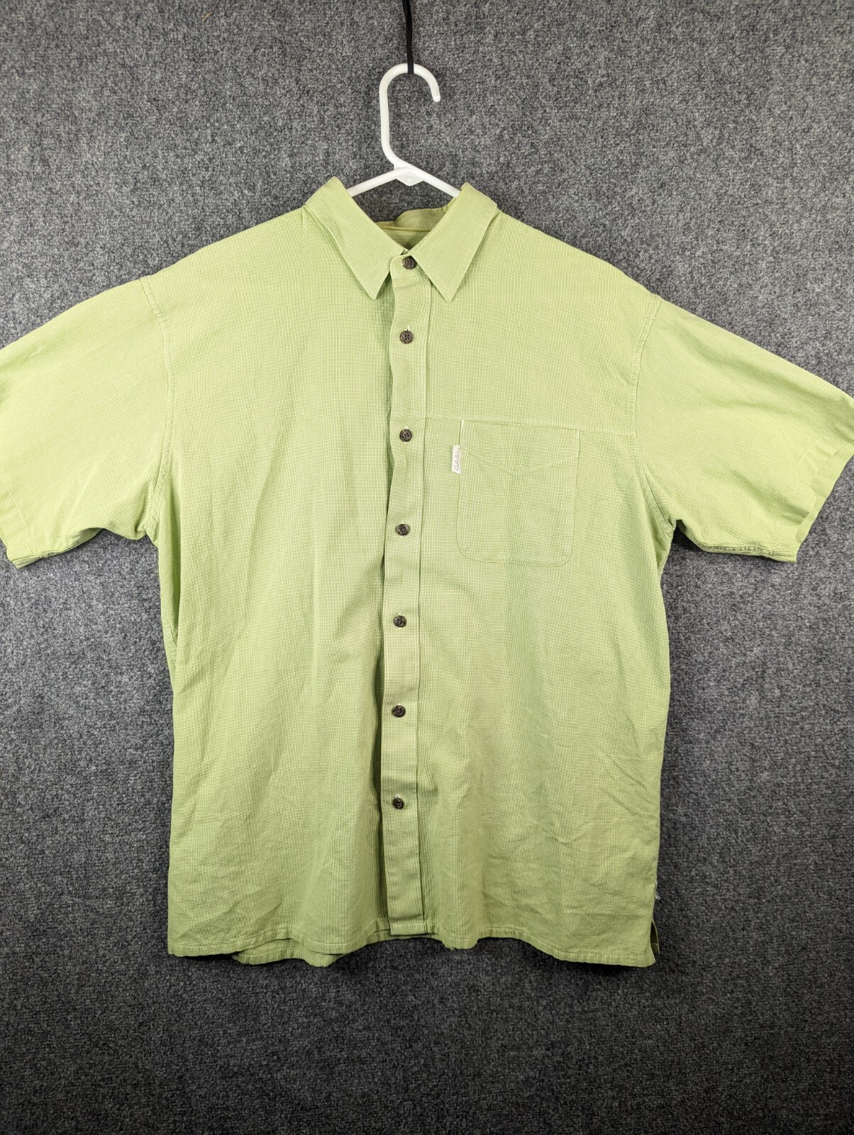 Cabela's Shirt Mens Large Green Check Lightweight Nylon Blend Button Down gallery