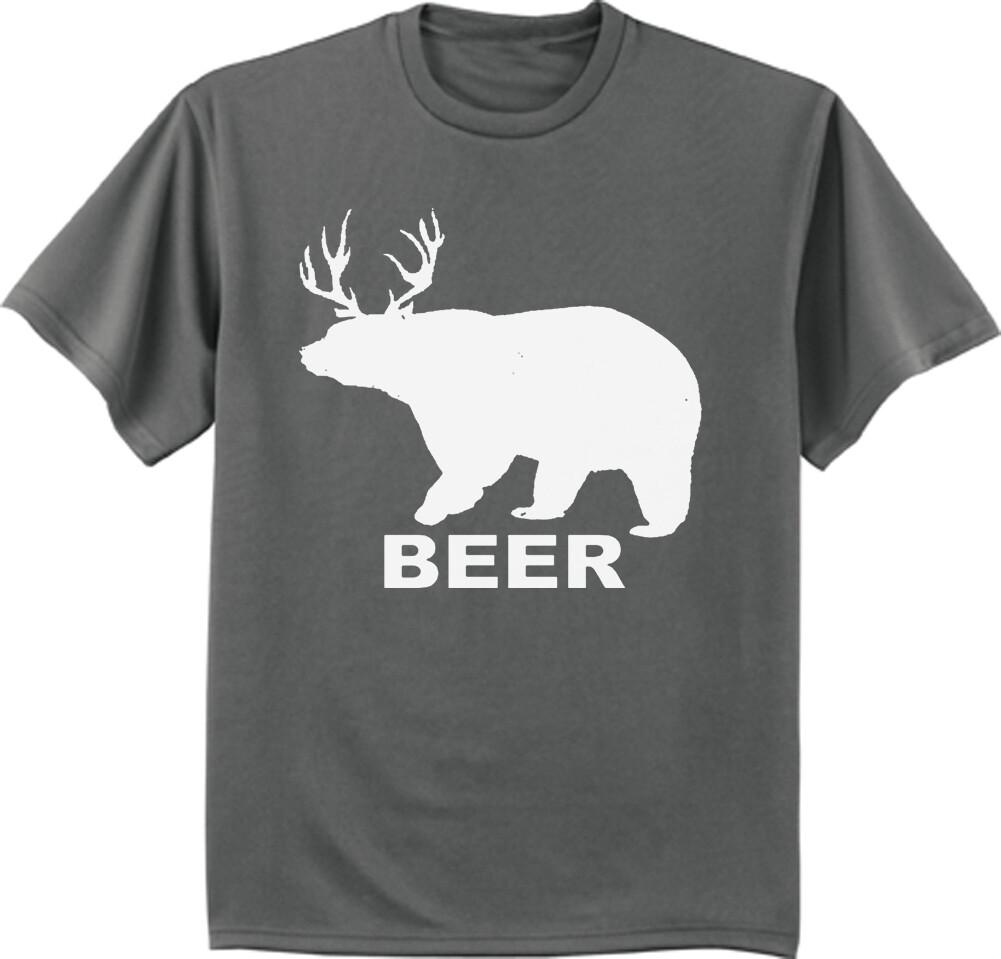 Funny Beer Deer Bear T-shirt Mens Graphic Tee Dad Gifts Hunting gallery