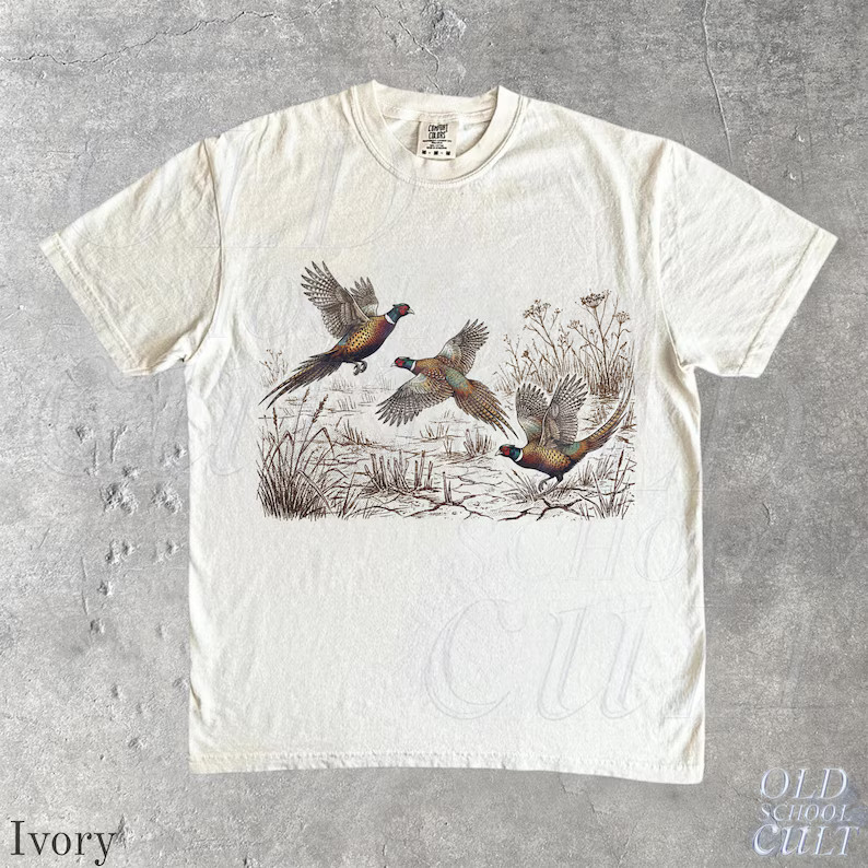 Pheasant Bird Vintage Graphic Wildlife Hunting Outdoors Nature Animal Retro gallery