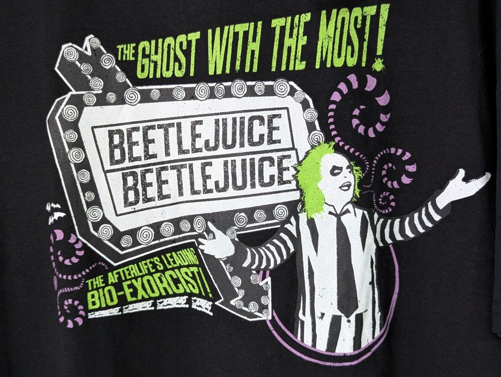 NWT Beetlejuice Ghost With The Most T-shirt Unisex XL Black 80s Movie Retro gallery