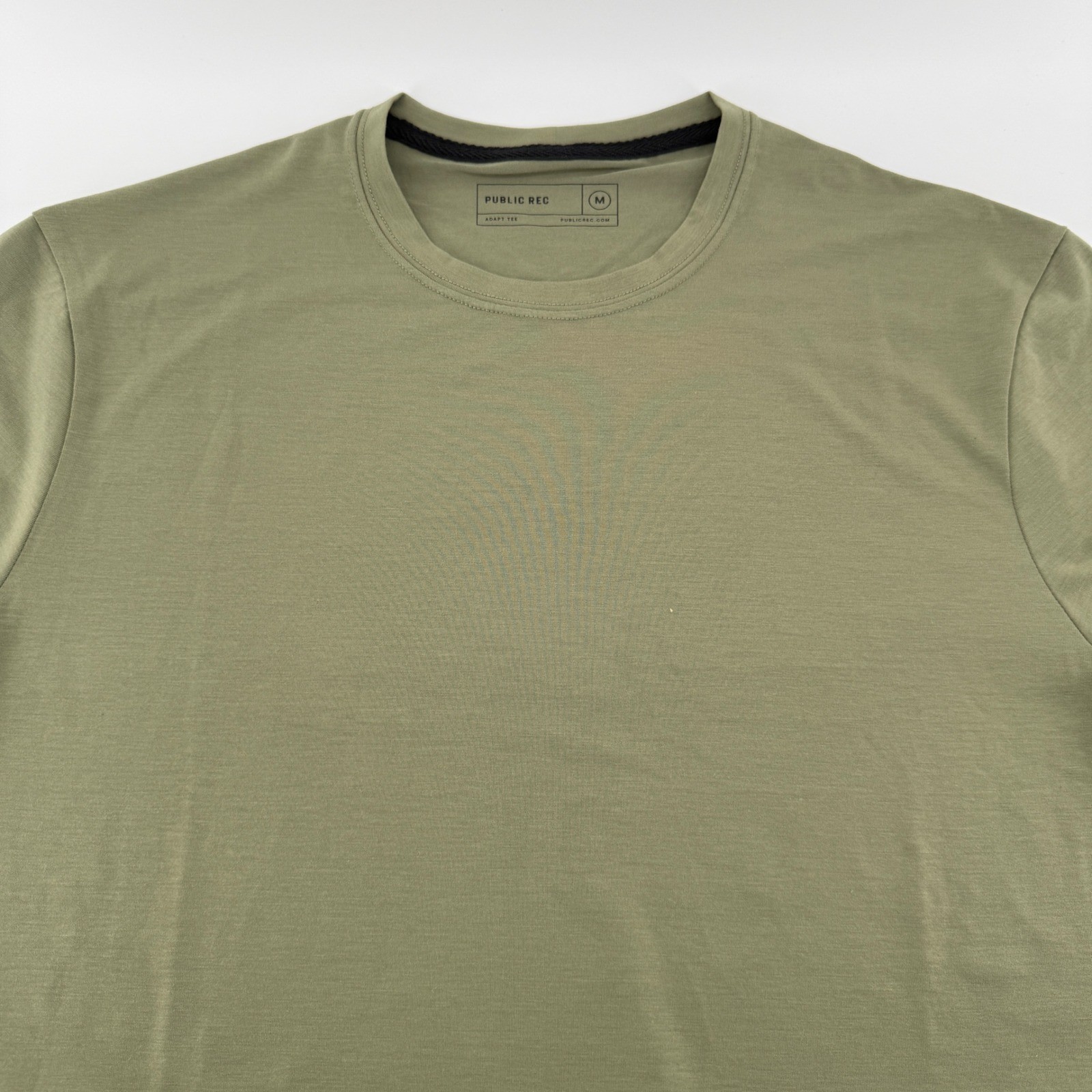 Public Rec Adapt Tee Mens M Olive Green Solid Polyester Lyocell Stretch Shirt gallery