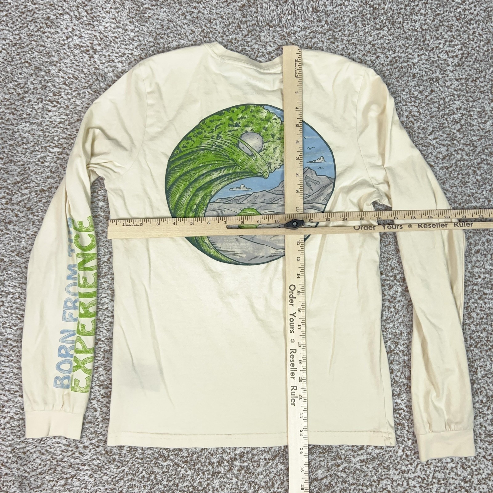 Prana Shirt Mens 2XS Beige Long Sleeve Graphic Tee Nature Hiking Outdoors Casual gallery