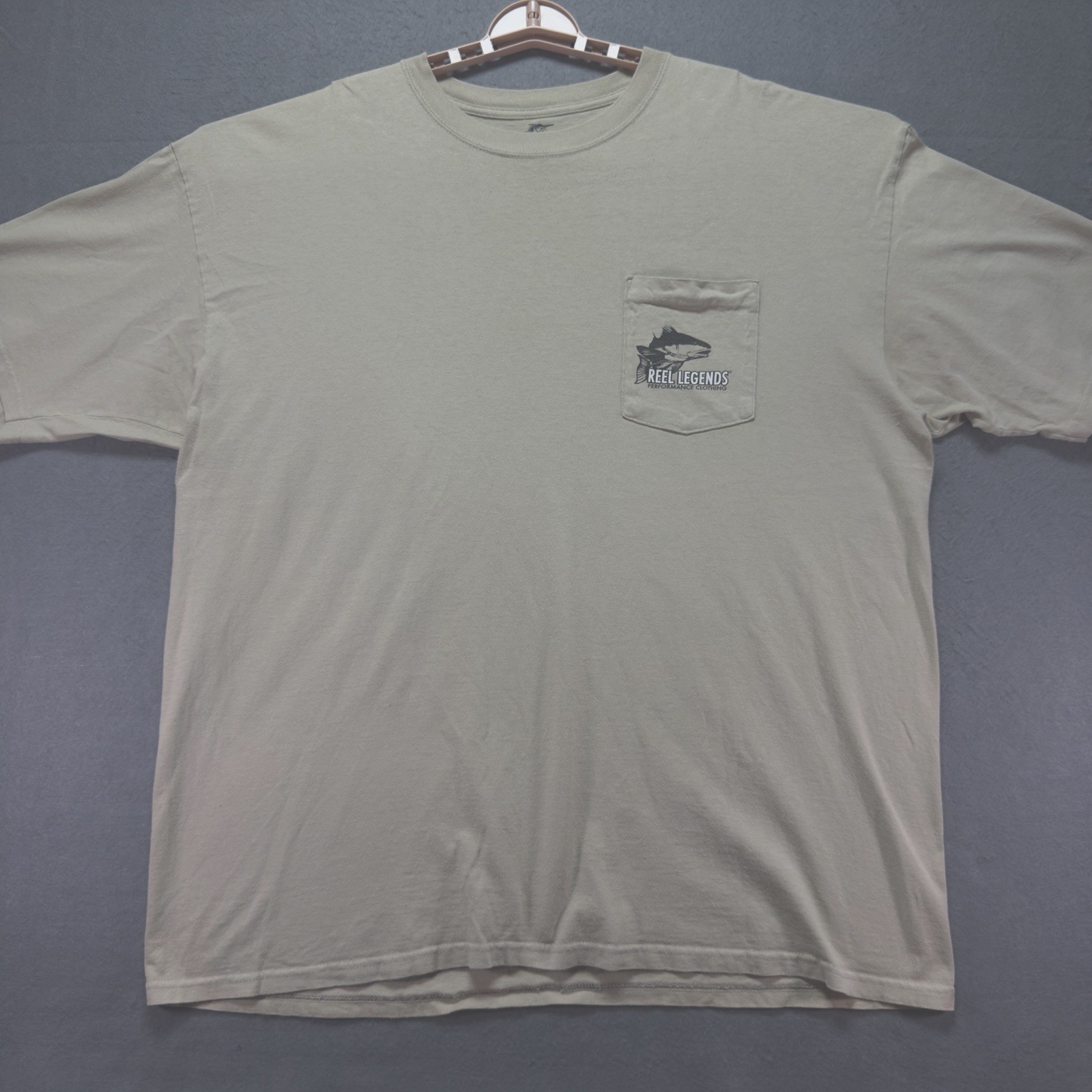 Reel Legends Shirt Adult Extra Extra Large Tan Peformance Fishing Redfish Casual gallery