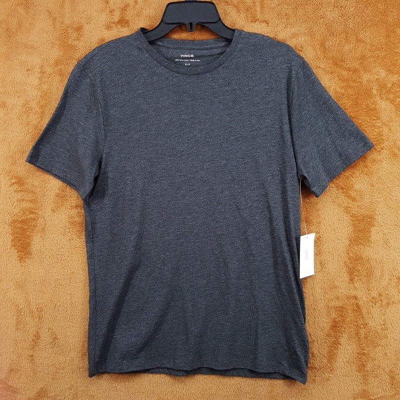 VINCE Shirt Mens Small Grey Pullover Crew Short Sleeve Pima Cotton T-Shirt Tee
