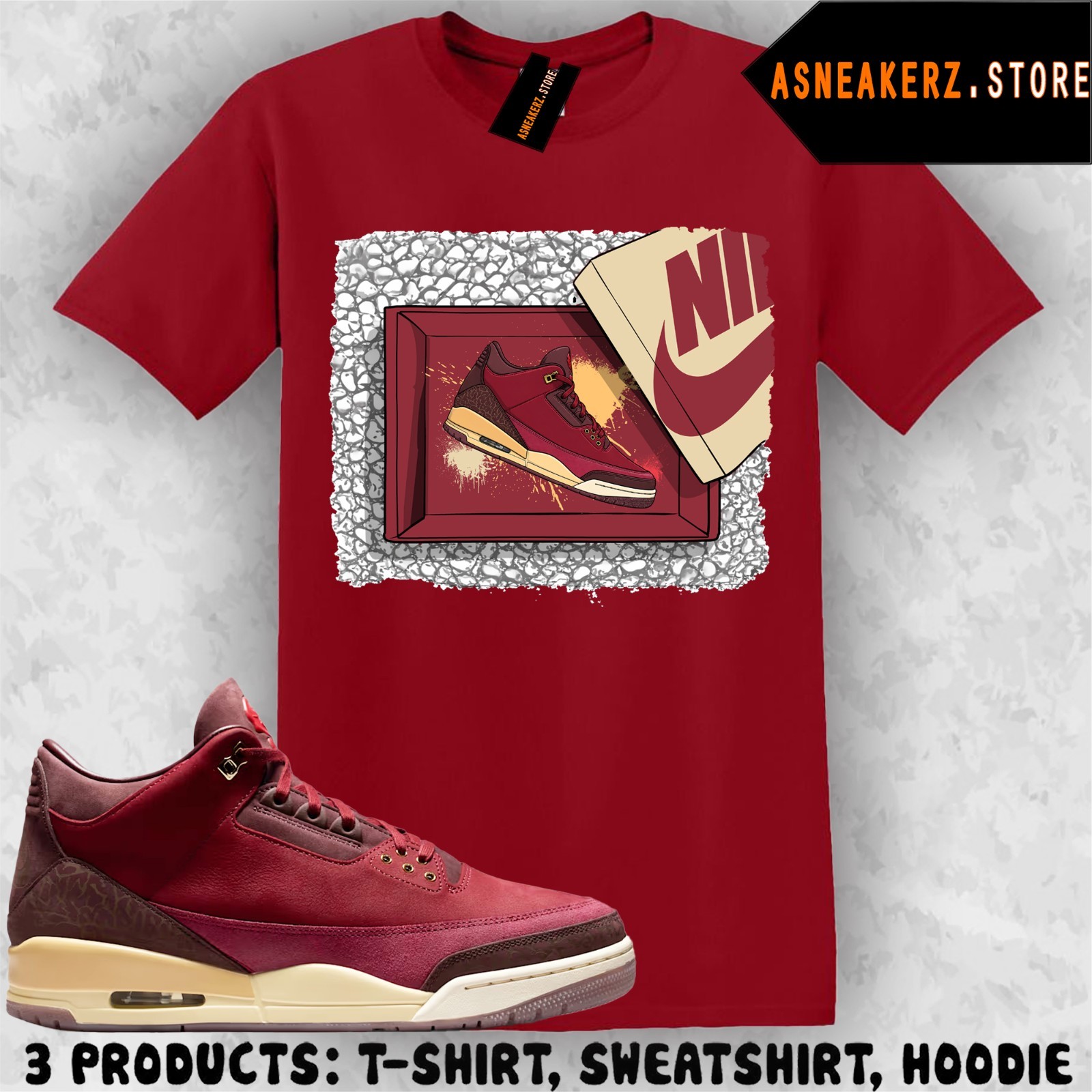 Tee Shirt Matching AJ 3 Bin23 Bin 23 2026 To Match Sneaker Shoebox 3s T-Shirt gallery