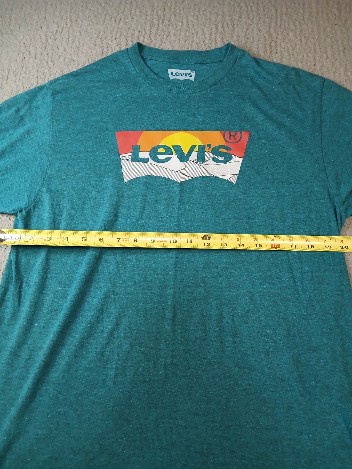 Levi's Mens T Shirt Large Teal Green Short Sleeve gallery
