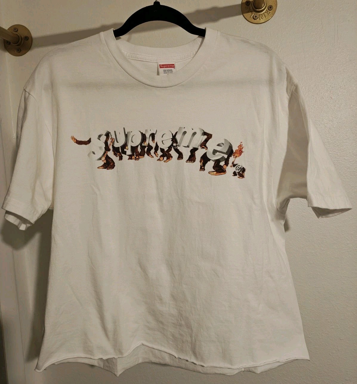 Supreme Apes Tee White New York Spring Summer 2021 Crop Cut Cotton