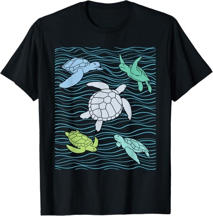Colorful Sea Turtles - Animal Whisperer Ocean Beach Lover T-Shirt - H075 gallery