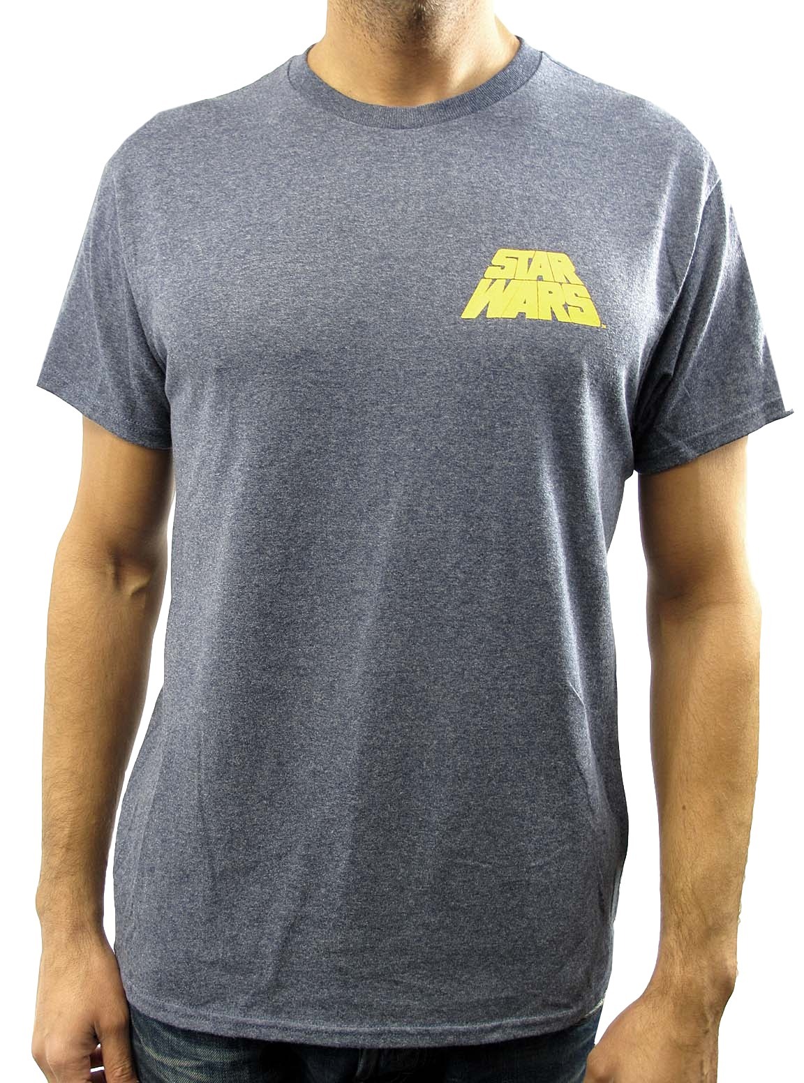 Star Wars Small Pyramid Chest Logo Navy Heather Men’s T-Shirt New