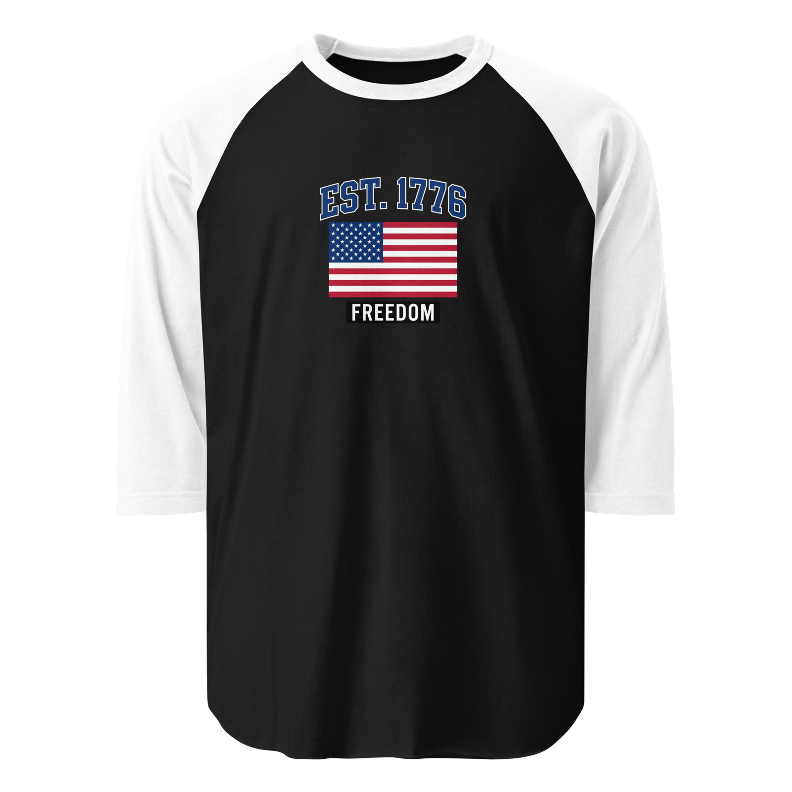 EST. 1776 Freedom Flag 3/4 sleeve raglan shirt