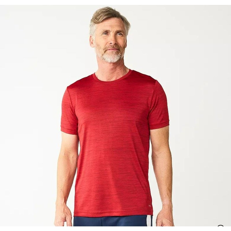 Men’s Red Tek Gear® Dry Tek Tee in Cherry Large