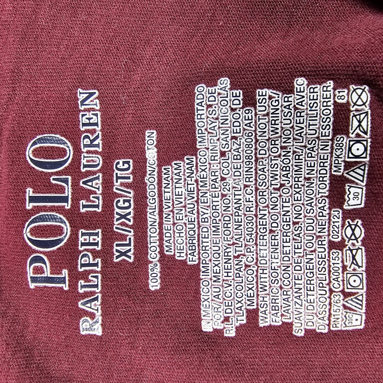 Polo Ralph Lauren Mens XL Burgundy Long Sleeve Big Pony Camo Graphic T-Shirt gallery