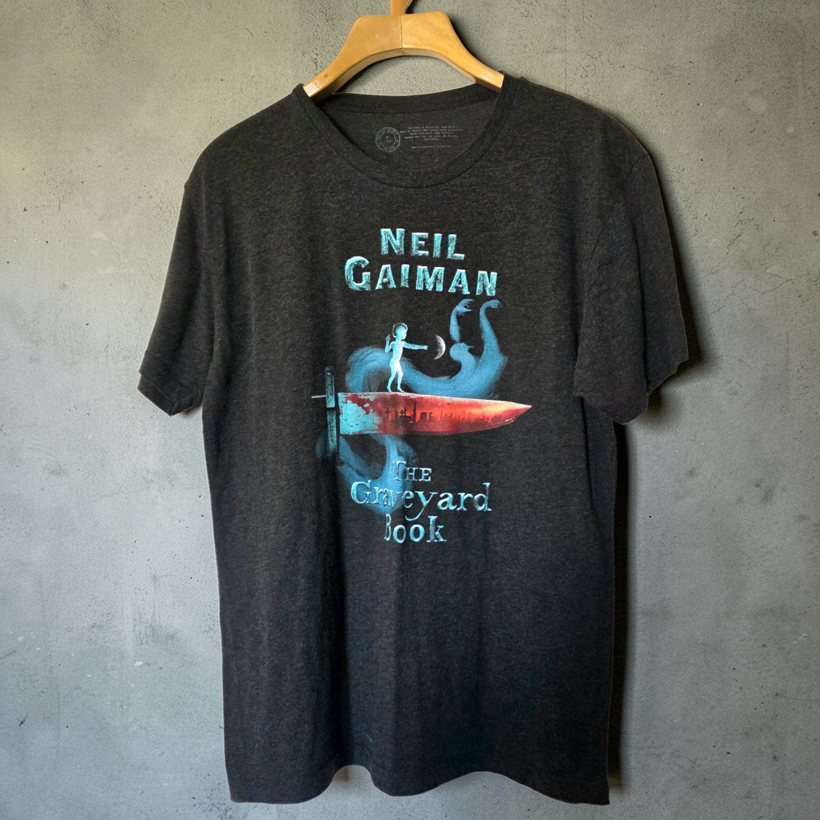 Neil Gaiman The Graveyard Book Mens L T-Shirt Official Literary Graphic Tee Gray gallery