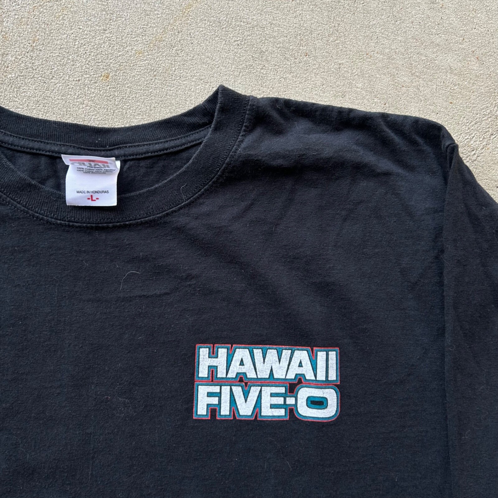 Vintage Hawaii Five-O Shirt Size Large Black Long Sleeve TV Promo Drama Police gallery