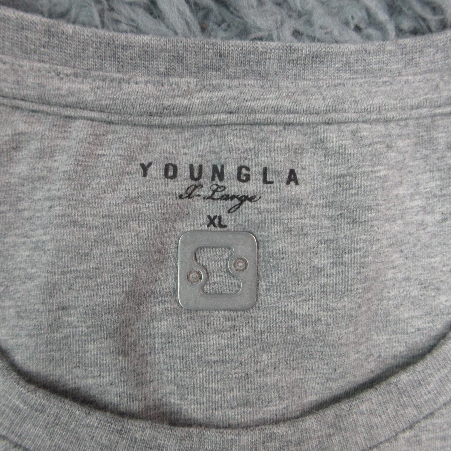 YoungLA Shirt Mens XL Gray Tagless Cotton Spandex Crewneck Logo Stretch NWT gallery