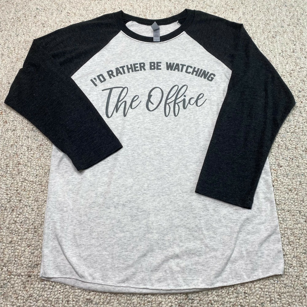 Next Level Top sz S Gray I’d Rather Be Watching the Office NEW Millenialcore