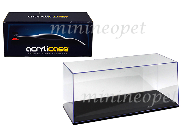 ACRYLICASE CLEAR DISPLAY SHOW CASE FOR 1/18 DIECAST MODEL CAR BLACK BASE 14003