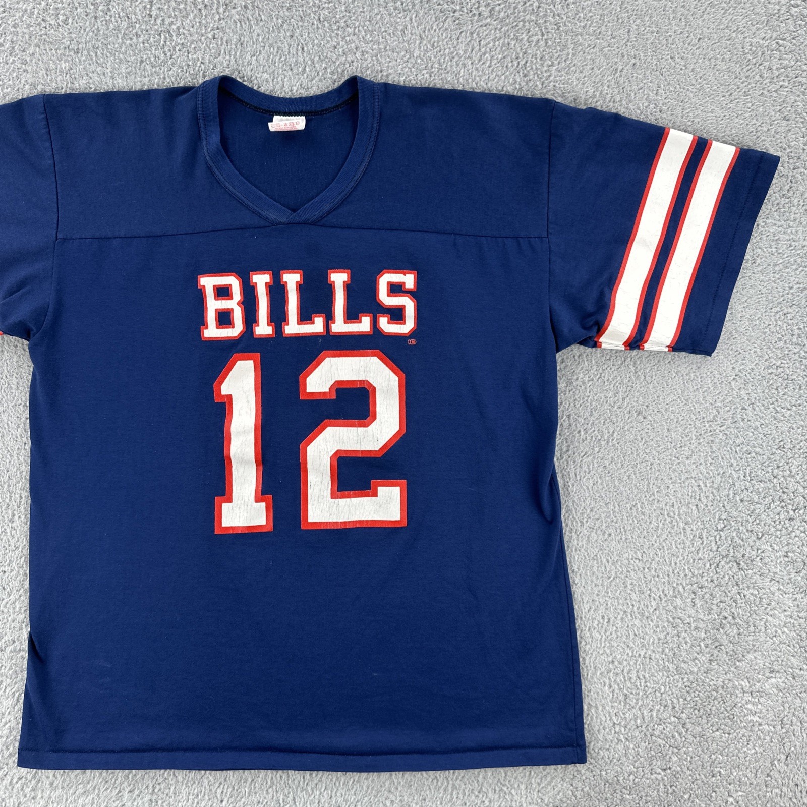 Vtg Rawlings Men’s XL Blue Cotton Short Sleeve Shirt NY Buffalo Bills Football gallery