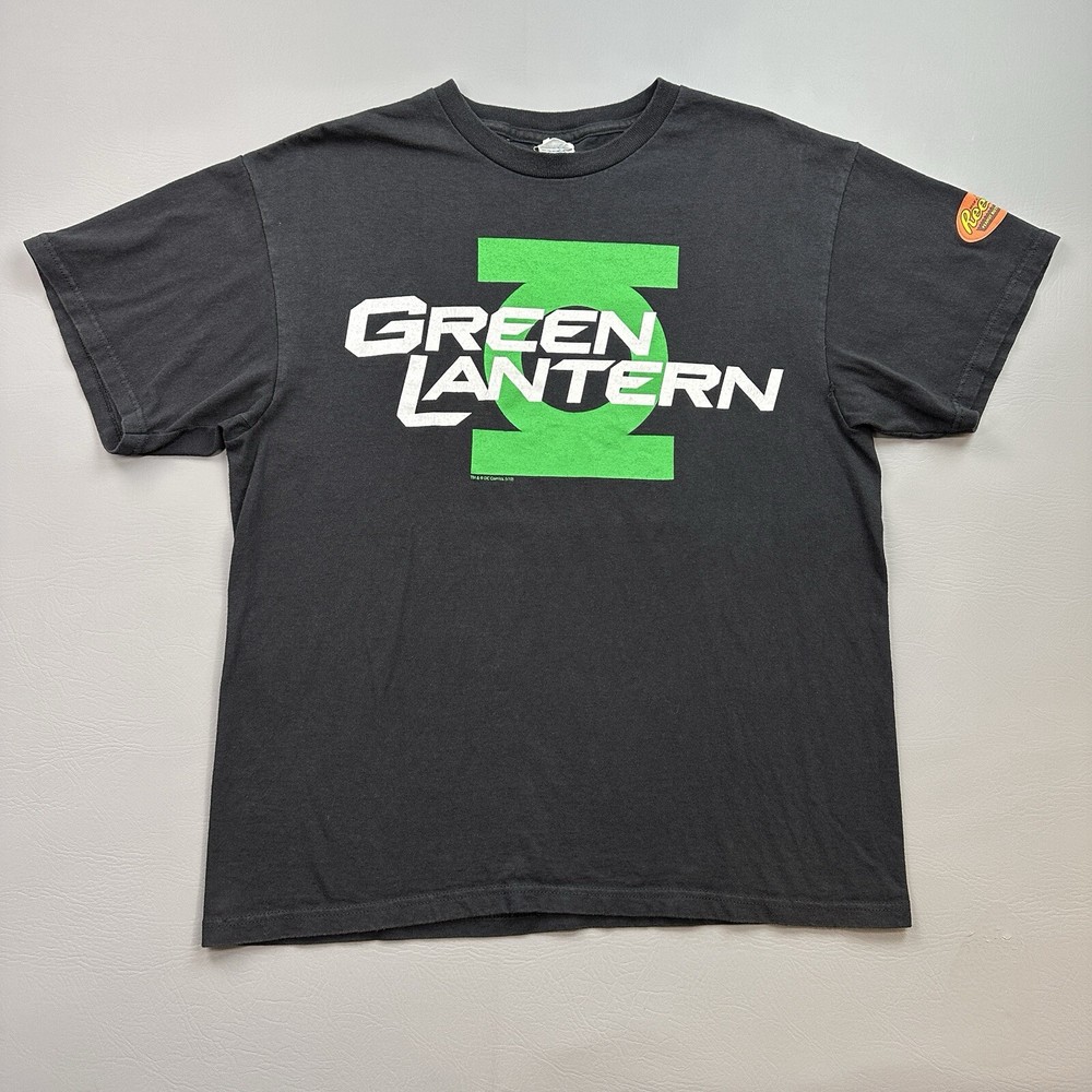 Green Lantern Shirt Mens Large Black DC Comics Reeses Movie Promo Ryan Reynolds