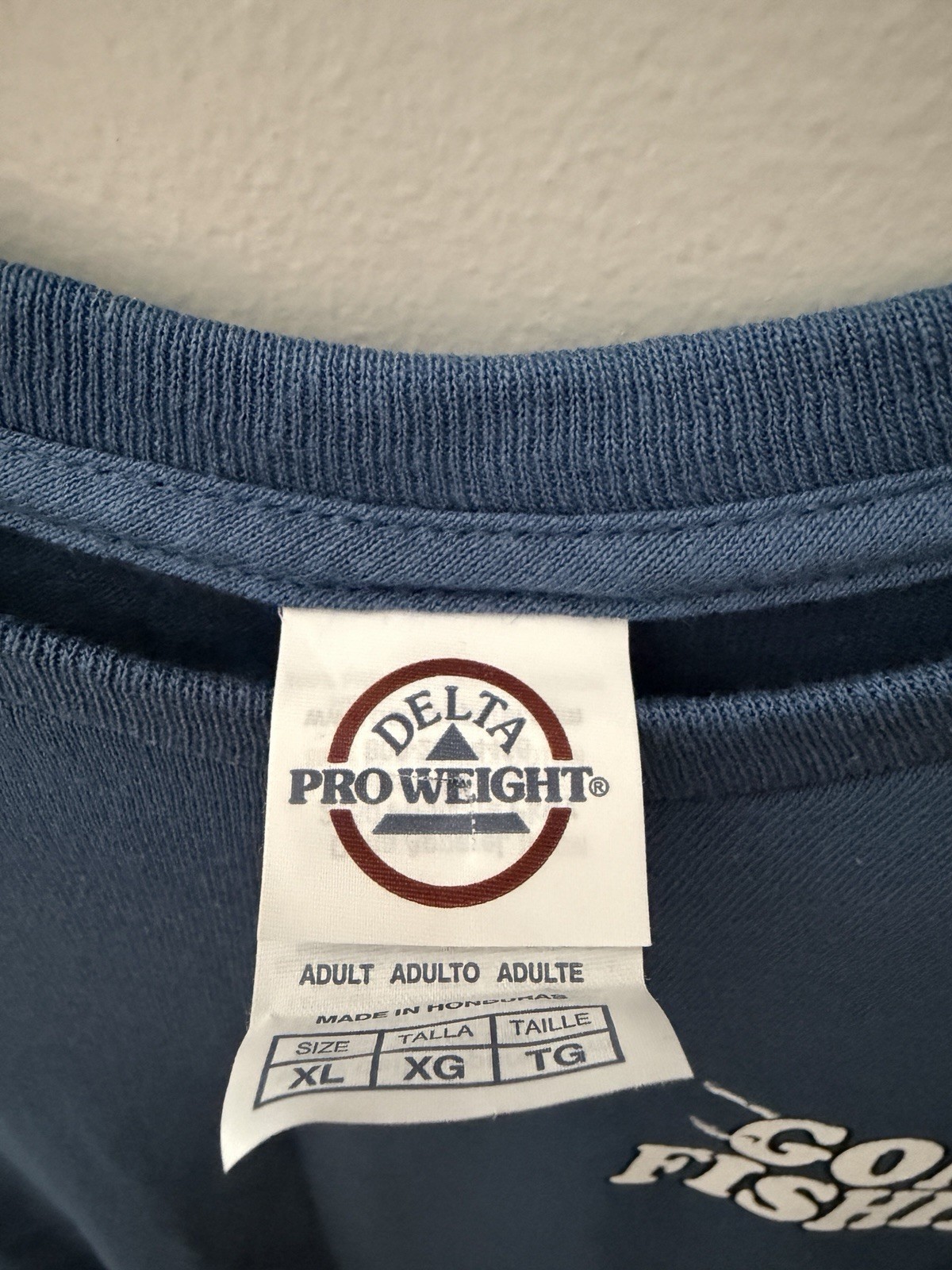 Delta Pro Weight XL Blue Fish Fishing Graphic Print Crew Neck Short Sleeve Tee gallery