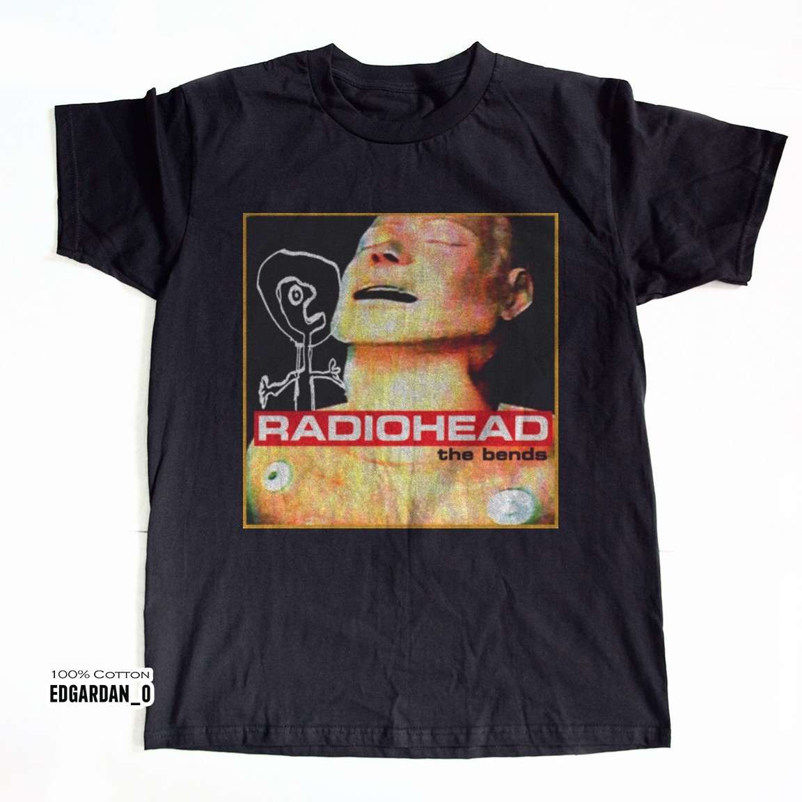 90s Vintage Radiohead The Bends 1995 Album Cotton Black Unisex T-shirt S-5XL