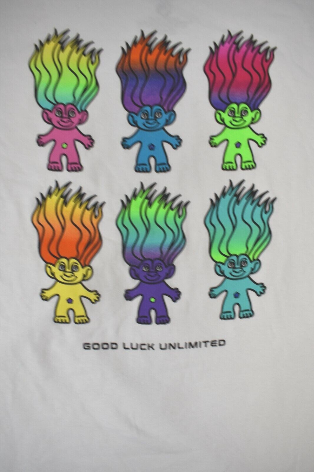 Good Luck Trolls Mens Good Luck Unlimited White Shirt New S, M, L, XL gallery