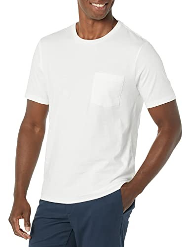Amazon Essentials Men's Short-Sleeve Crewneck Pocket T-Shirts - WHITE - SIZE M gallery