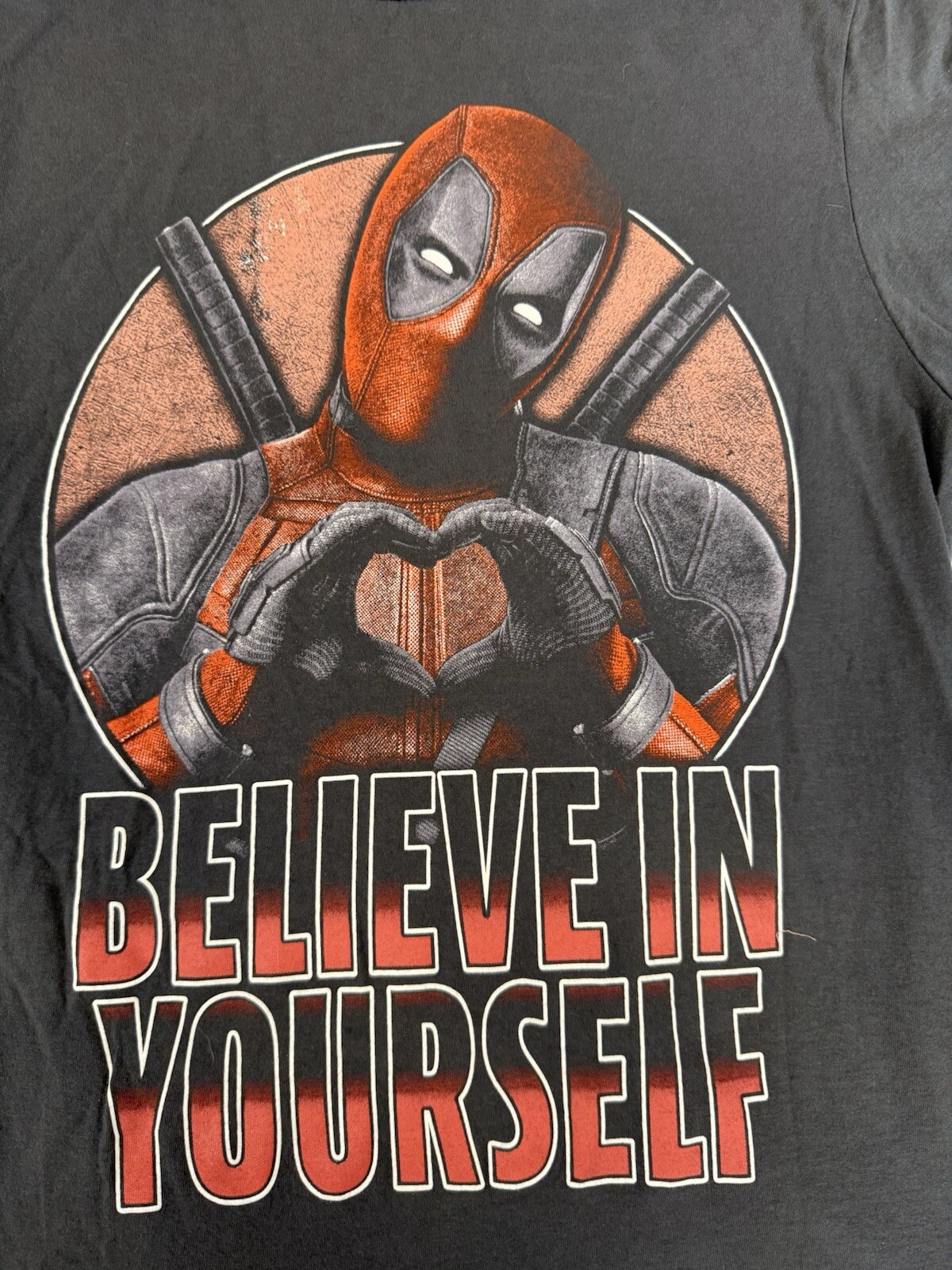 DEADPOOL BELIEVE IN YOURSELF Graphic T-Shirt Short Sleeve Size S C P (34/36) gallery