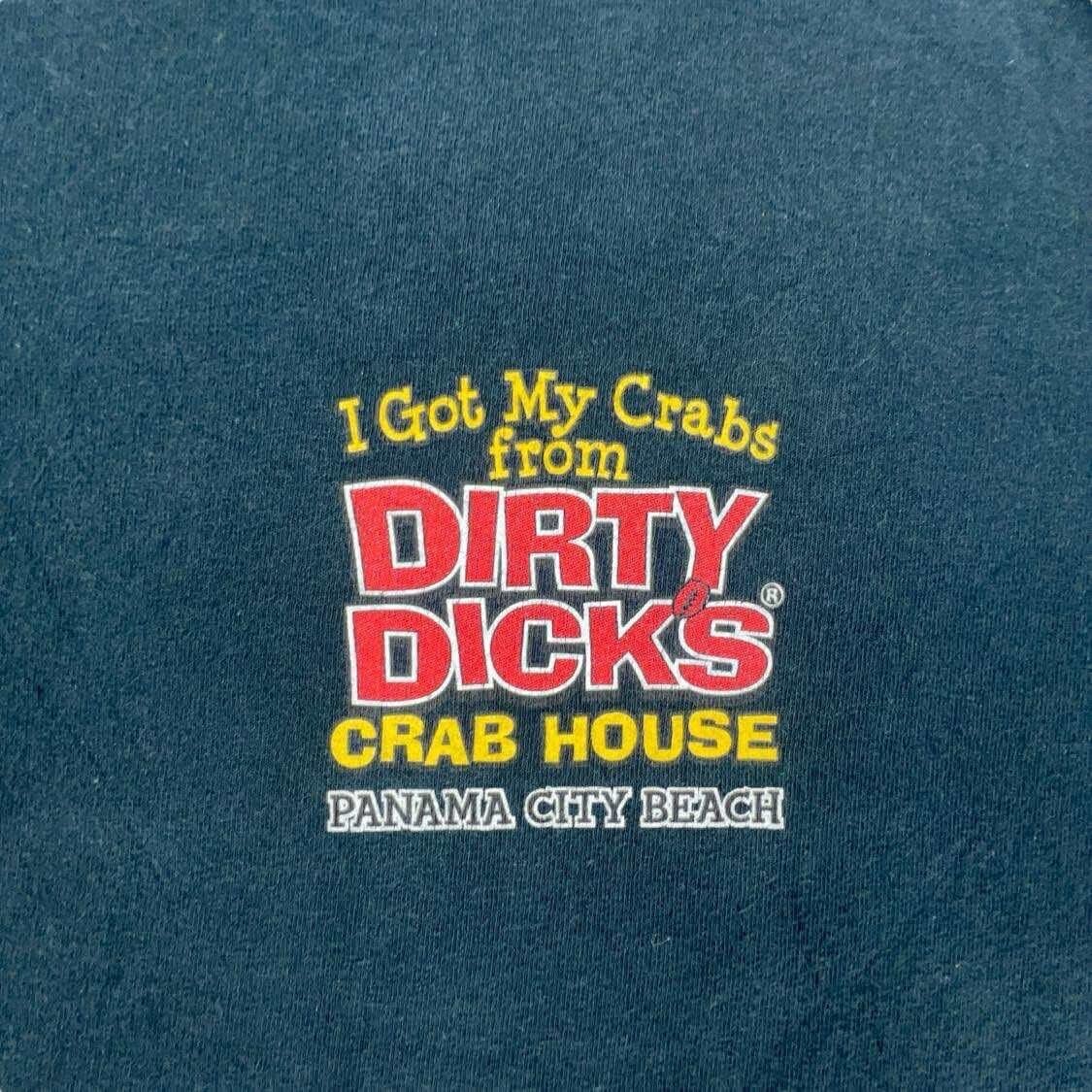 Dirty Dicks Crab House Panama City Beach Black Graphic T-Shirt Medium Gildan gallery