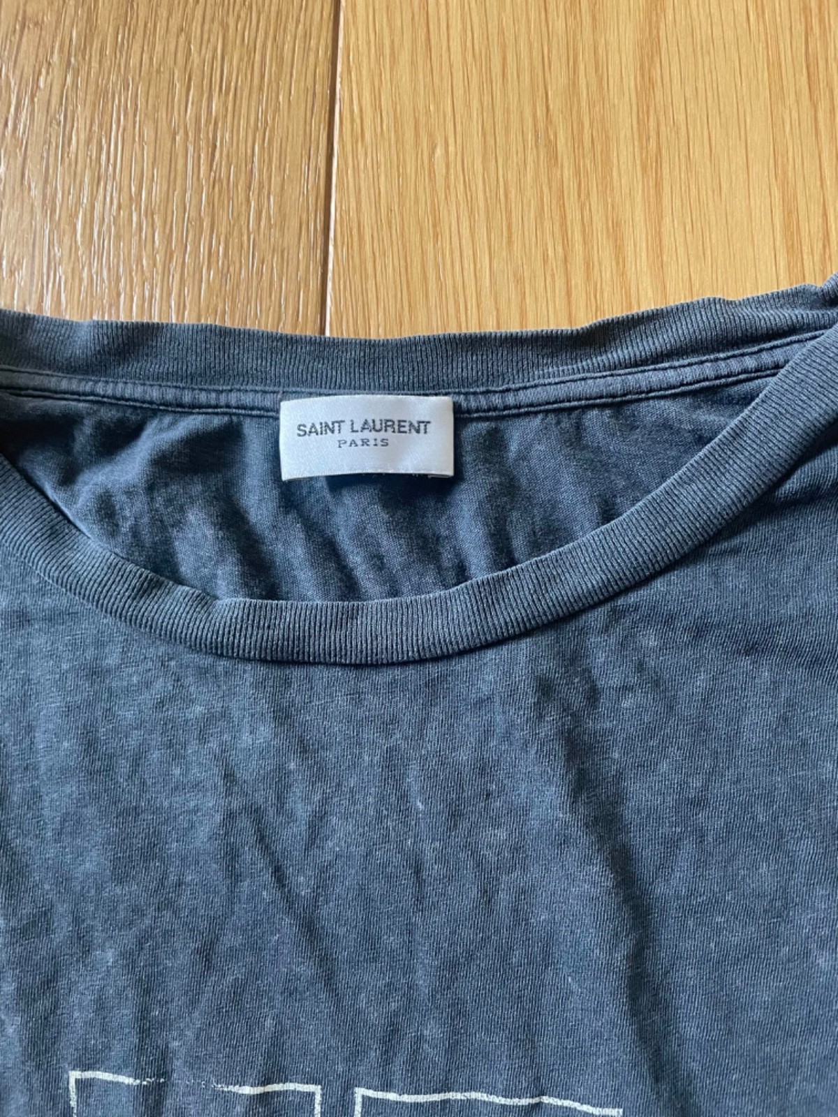 Saint Laurent Paris T-Shirt Navy Blue Oversized Cotton Size Small gallery