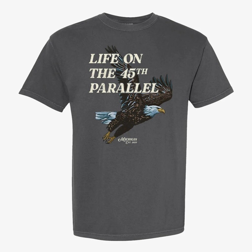 45th PARALLEL Heritage Eagle Tee Color Charcoal – Size Medium