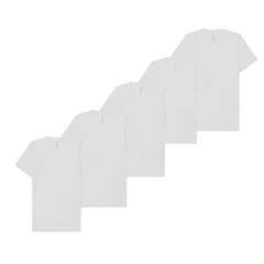 5 Pack Mens White T Shirts Short Sleeve Crew Neck Tees Soft Polycotton Tops 3XL
