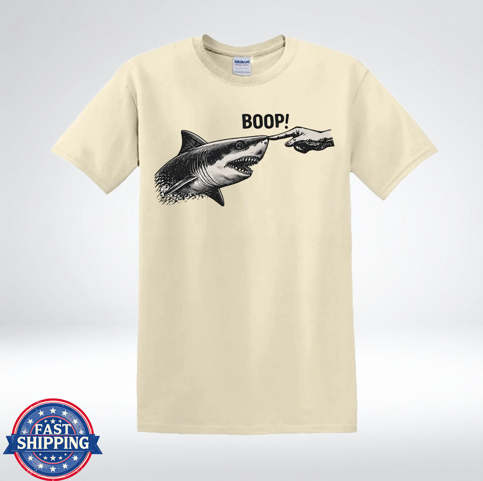 Boop Shark Funny Ocean Animal Meme Graphic T-Shirt gallery