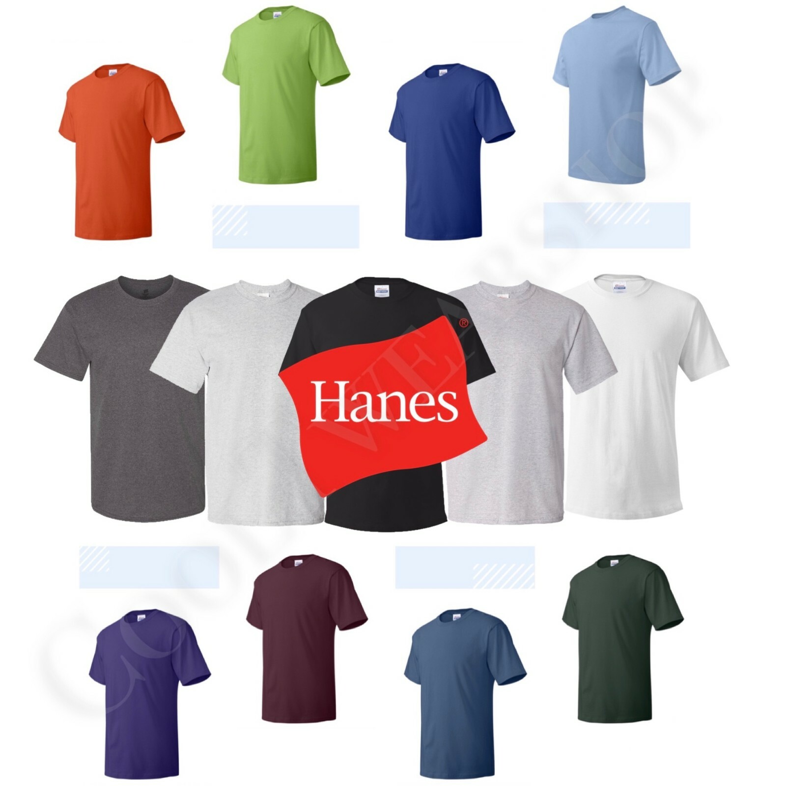 Hanes Essential-T Men's Plain Crewneck Short Sleeves T-Shirt 5280 gallery