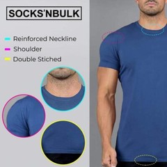 SOCKS’NBULK 12 Pack Bulk Mens Cotton Crew Neck Short Sleeve T-Shirts Mix Colors