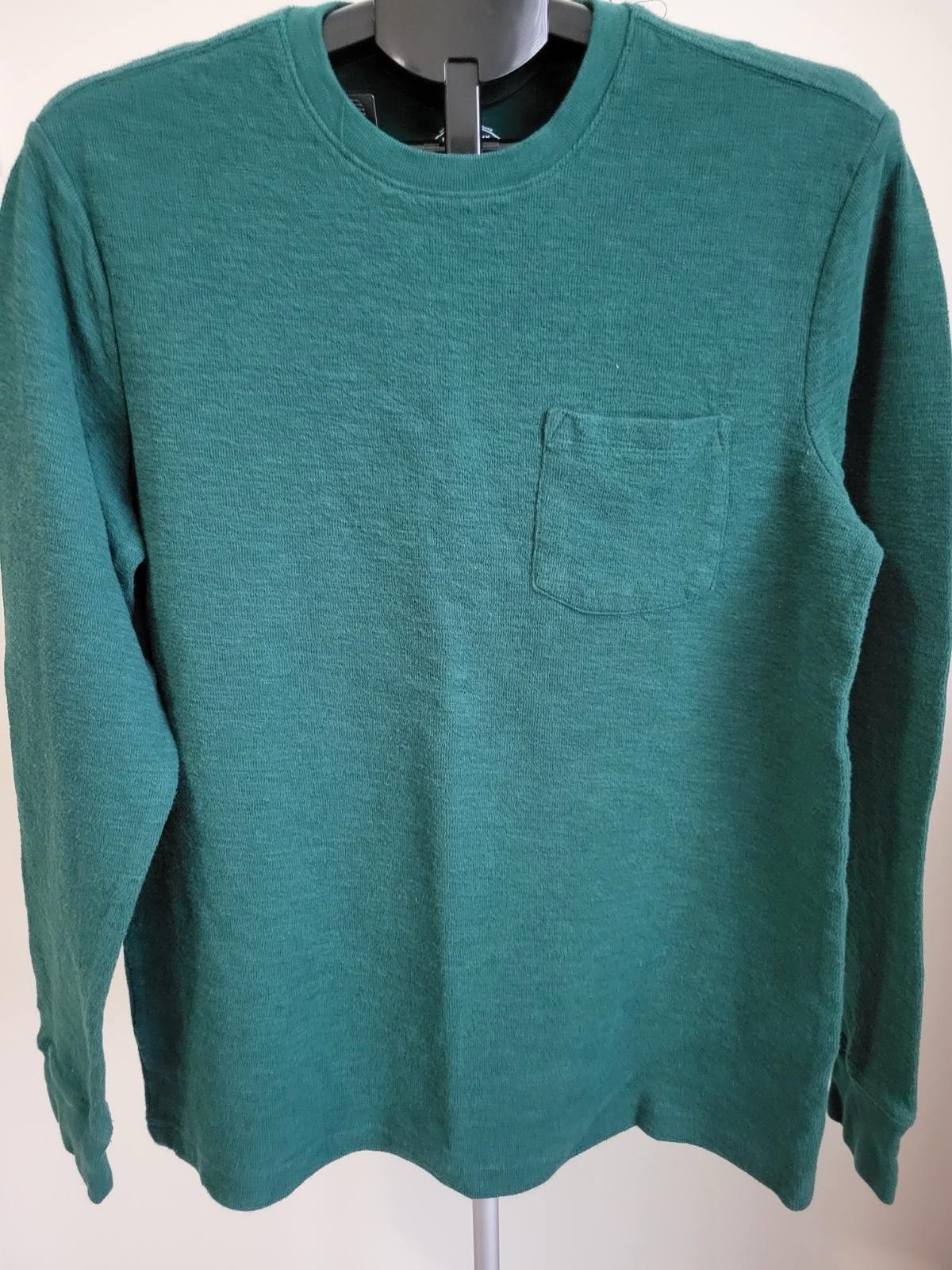 St. John’s Bay Men’s Medium Teal Green Long Sleeve Cotton Blend Pocket T-Shirt M