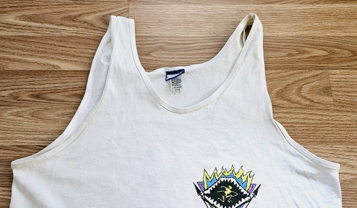 Vintage 90s Ocean Pacific Tank Top OP Surf Shark Beach Men's Size M L gallery