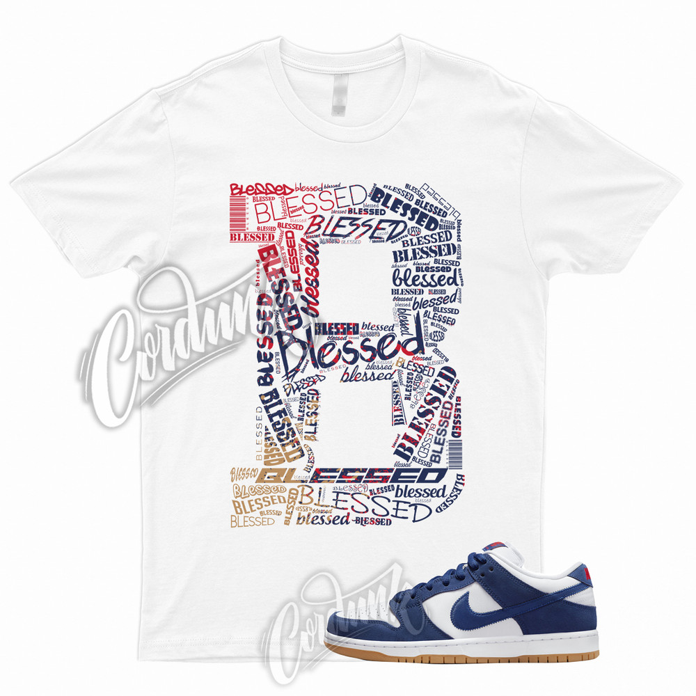 BLS T Shirt for Dunk Low LA Dodgers SB Deep Royal Blue Sport Red Gum Light Navy