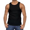 3 Packs Men's Color Tank Top A-Shirts 100% COTTON FIRST QUALITY/ 2 BLK , 1 GRAY/ gallery