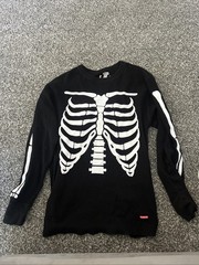 Supreme x Hanes FW21 Skeleton Bone Thermal Shirt Waffle Crew Red Small