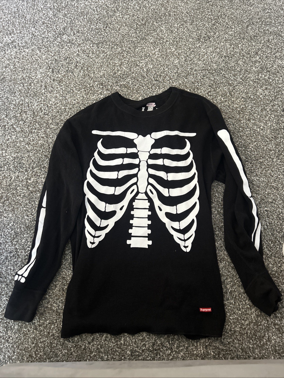Supreme x Hanes FW21 Skeleton Bone Thermal Shirt Waffle Crew Red Small