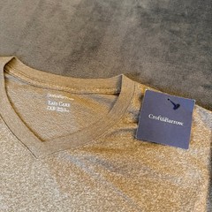 Croft & Barrow Easy Care V-Neck Long Sleeve Tee Heathered Tan Mens 2XB NWT