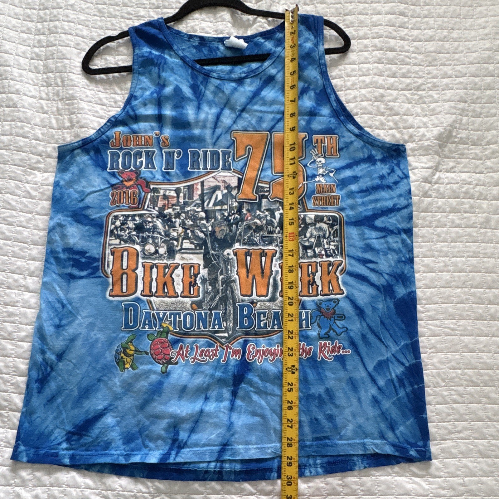 Colortone Daytona Beach Bike Week Tie-Dye Blue Sleeveless T-Shirt Men's XL gallery