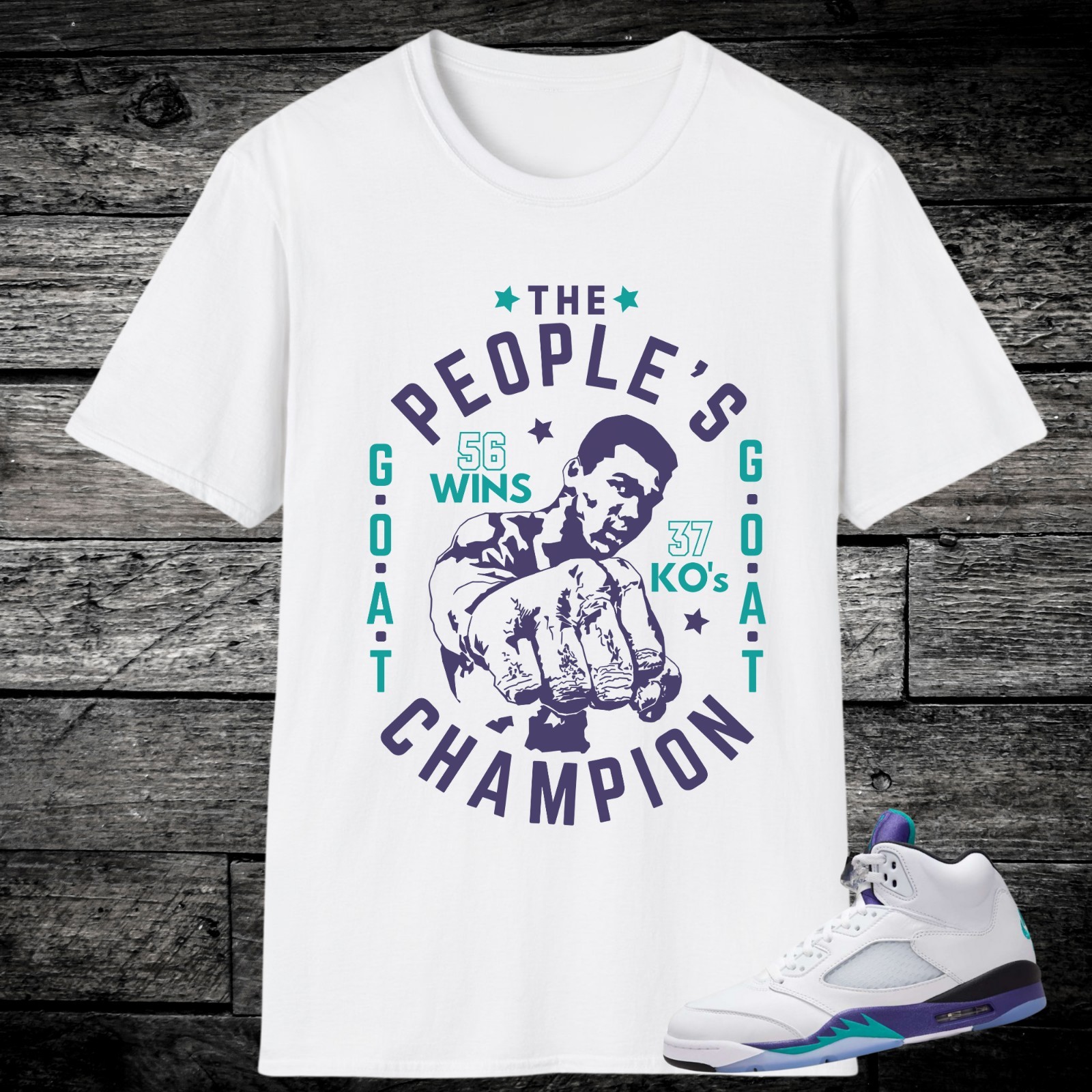 Jordan 5 Grape Sneaker Match Shirt, Ice Grape Emerald Green White Black gallery